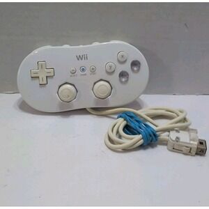 Clean Nintendo Wii Classic Controller Gamepad White OEM RVL-005 Tested